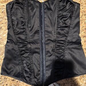Frederick's of Hollywood Black Satin Corset